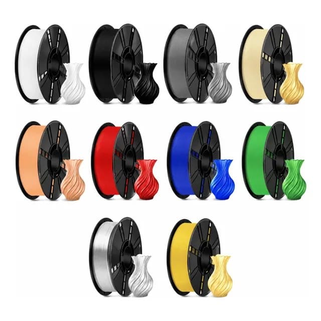 Filamento PLA 1.75mm 1kg Kit 10 Cores MatteSilk Sol3D Deluxe